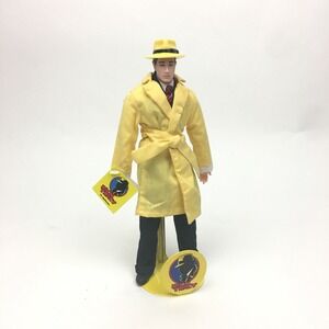 Dick Tracy by Applause Doll w Original Stand Vintage 1990s Collectible Figurine